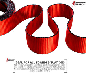Rocket Straps 3" x 30' Extreme Heavy Duty Tow Strap - 30,000 LBS