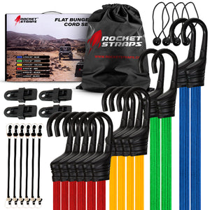 28pc Flat Bungee cord assortment