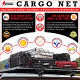 Rocket Straps Cargo Net 4’X6’ Stretches to 8’X12’