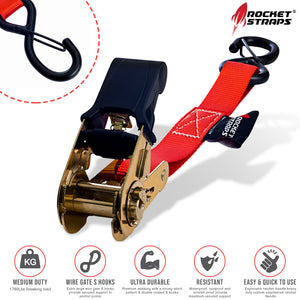 Ratchet Straps 1" x 17' - 2200lbs