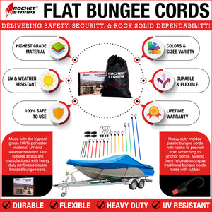 28pc Flat Bungee cord assortment